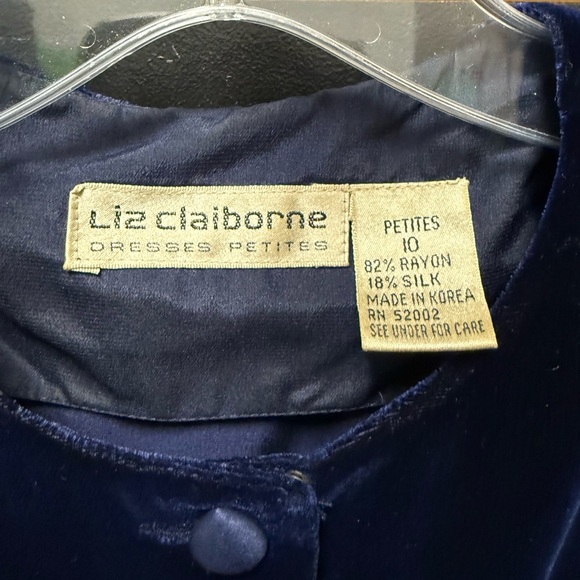 Liz Claiborne Velvet Jumpsuit Petite Blue 10 - Picture 3 of 7